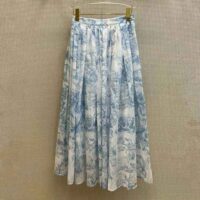 Dior Women Mid-Length Skirt Cornflower Blue Toile de Jouy Cotton Muslin (1)