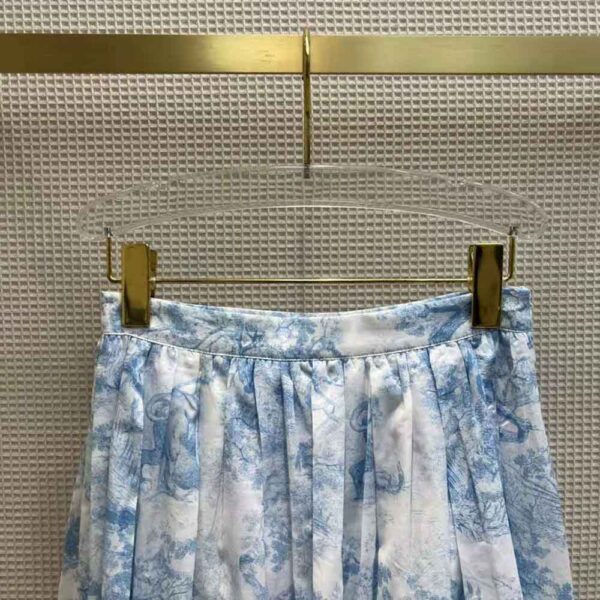Dior Women Mid-Length Skirt Cornflower Blue Toile de Jouy Cotton Muslin (3)