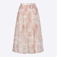Dior Women Mid-Length Skirt Rose Des Vents Cotton Muslin with Toile DE Jouy Motif (1)