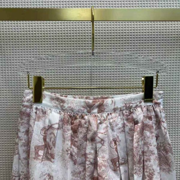 Dior Women Mid-Length Skirt Rose Des Vents Cotton Muslin with Toile DE Jouy Motif (2)