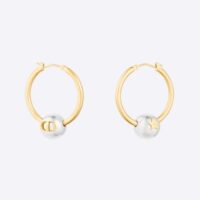 Dior Women Petit CD Earrings Gold-Finish and Palladium-Finish Metal