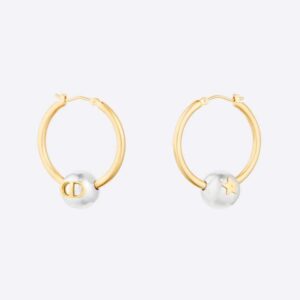 Dior Women Petit CD Earrings Gold-Finish and Palladium-Finish Metal