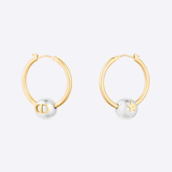 Dior Women Petit CD Earrings Gold-Finish and Palladium-Finish Metal (1)