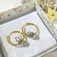 Dior Women Petit CD Earrings Gold-Finish and Palladium-Finish Metal (1)