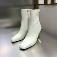 Dior Women Rhodes Heeled Ankle Boot White Supple Calfskin (1)