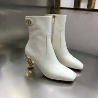 Dior Women Rhodes Heeled Ankle Boot White Supple Calfskin (1)