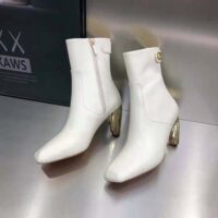 Dior Women Rhodes Heeled Ankle Boot White Supple Calfskin (1)