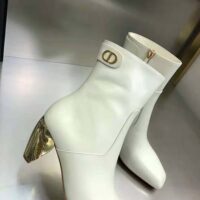 Dior Women Rhodes Heeled Ankle Boot White Supple Calfskin (1)