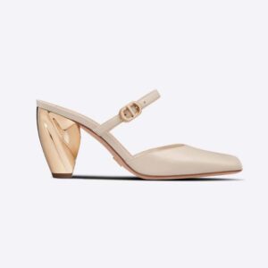 Dior Women Rhodes Heeled Mule White Calfskin