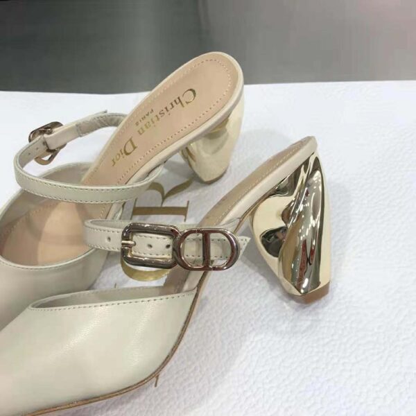 Dior Women Rhodes Heeled Mule White Calfskin (9)