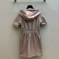 Dior Women Short Hooded Dress Rose Des Vents Technical Taffeta Jacquard (1)