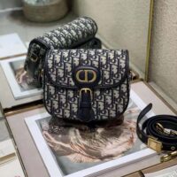 Dior Women Small Dior Bobby Bag Blue Dior Oblique Jacquard (1)