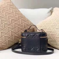 Dior Women Small Diortravel Vanity Case Cannage Lambskin-black (1)