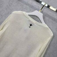 Dior Women Sweater White Cashmere with Multicolor Butterfly Motif (1)