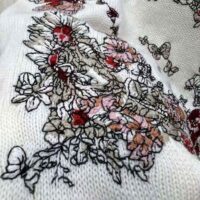 Dior Women Sweater White Cashmere with Multicolor Butterfly Motif (1)