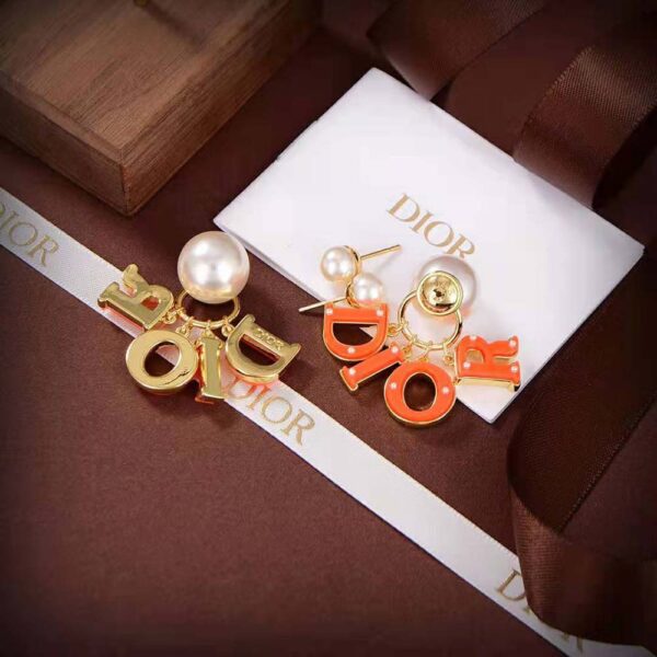 Dior Women Tribales Earring Gold-Finish Metal and White Resin Pearls (4)