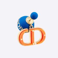 Dior Women Tribales Earring Gold-Finish Metal with Fluorescent Blue Lacquer (1)