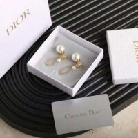 Dior Women Tribales Earrings Gold-Finish Metal and White Resin Pearls (1)