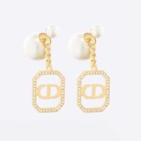 Dior Women Tribales Earrings Gold-Finish Metal with White Resin Pearls (1)