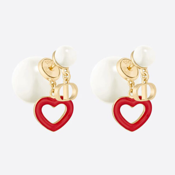 Dior Women Tribales Earrings Gold-Finish Metal with White Resin Pearls (1)