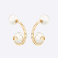 Dior Women Tribales Earrings Gold-Finish Metal with White Resin Pearls (1)