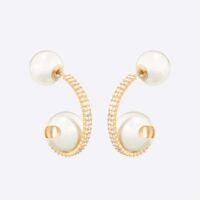 Dior Women Tribales Earrings Gold-Finish Metal with White Resin Pearls (1)