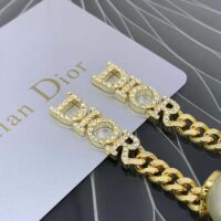 Dior Women Tribales Earrings Gold-Finish Metal with White Resin Pearls (1)