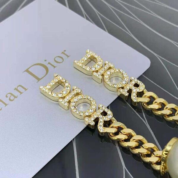 Dior Women Tribales Earrings Gold-Finish Metal with White Resin Pearls (4)