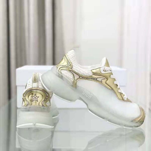 Dior Women Vibe Sneaker White Mesh and Gold-Tone Leather (3)