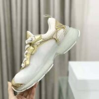 Dior Women Vibe Sneaker White Mesh and Gold-Tone Leather (1)