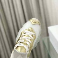 Dior Women Vibe Sneaker White Mesh and Gold-Tone Leather (1)