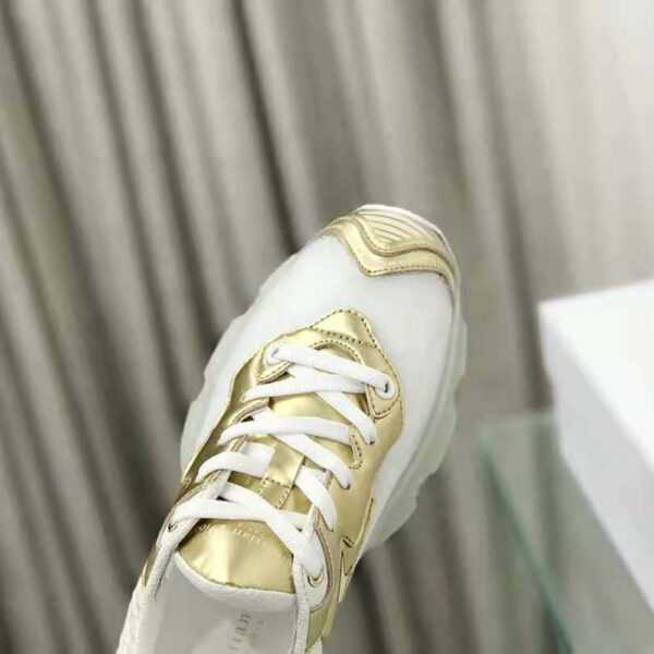 Dior Women Vibe Sneaker White Mesh and Gold-Tone Leather (7)