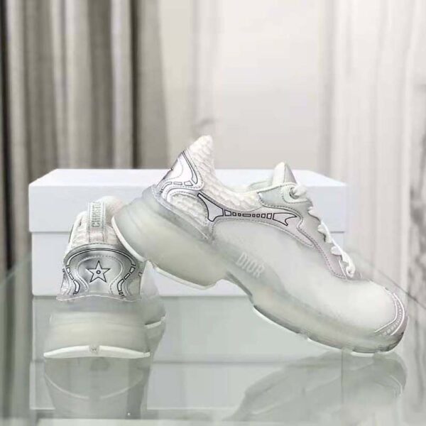 Dior Women Vibe Sneaker White Mesh and Silver-Tone Leather (4)
