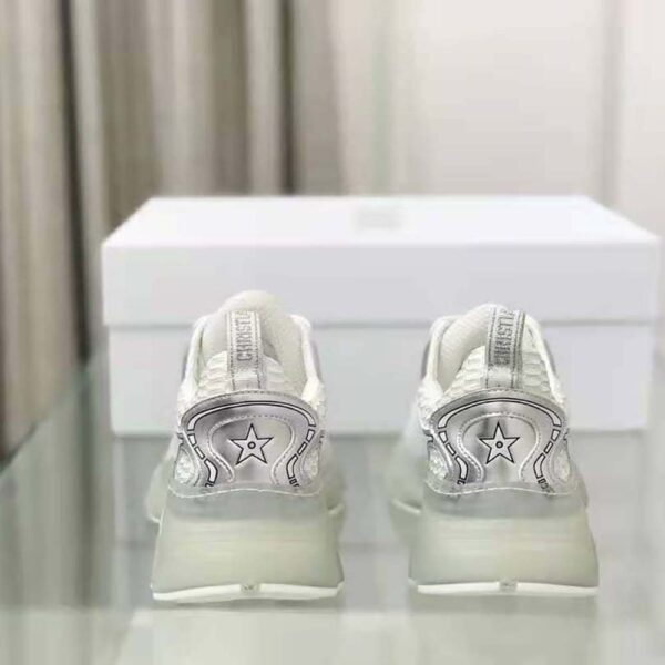 Dior Women Vibe Sneaker White Mesh and Silver-Tone Leather (5)