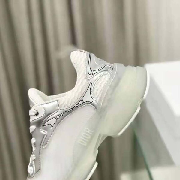 Dior Women Vibe Sneaker White Mesh and Silver-Tone Leather (9)