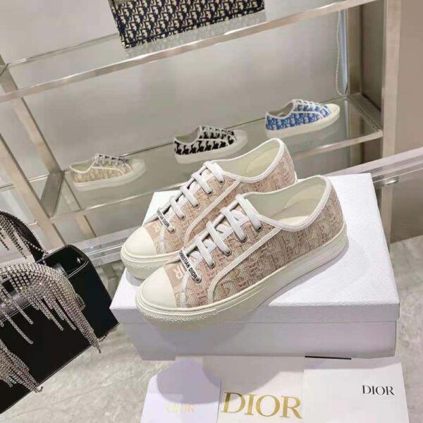 Dior Women Walk N Dior Sneaker Nude Dior Oblique Embroidered Cotton (2)