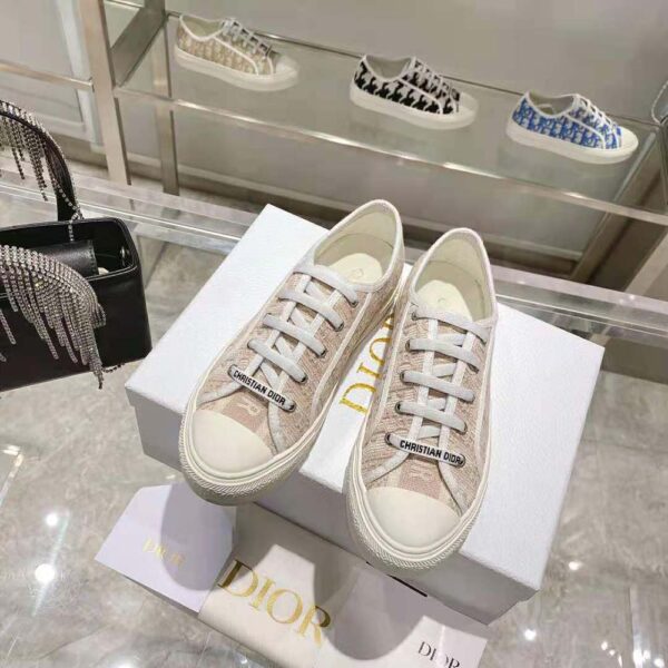 Dior Women Walk N Dior Sneaker Nude Dior Oblique Embroidered Cotton (3)