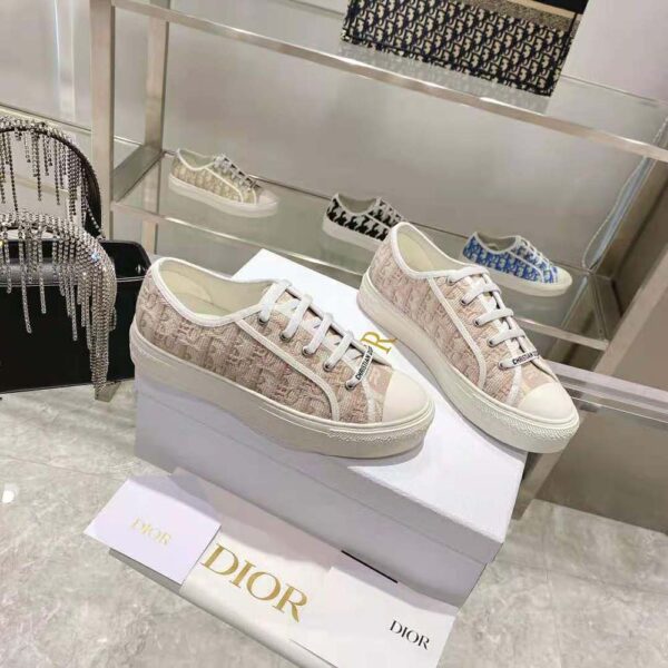 Dior Women Walk N Dior Sneaker Nude Dior Oblique Embroidered Cotton (4)