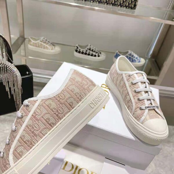 Dior Women Walk N Dior Sneaker Nude Dior Oblique Embroidered Cotton (8)