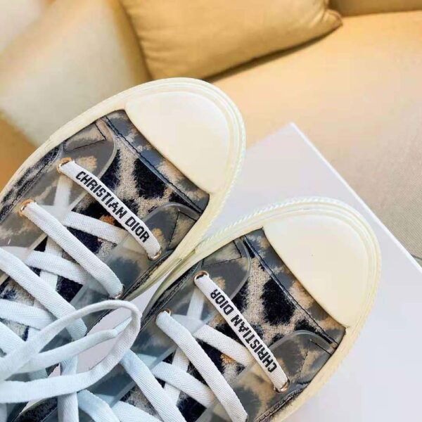 Dior Women Walk’n’Dior Sneaker Fur-Effect Knit Printed with Beige Multicolor Mizza Pattern (9)