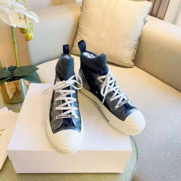 Dior Women Walk’n’Dior Sneaker Fur-Effect Knit with Gray Mizza Print (3)