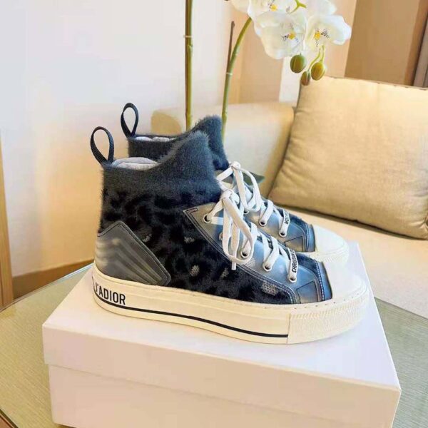 Dior Women Walk’n’Dior Sneaker Fur-Effect Knit with Gray Mizza Print (4)