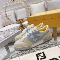 Fendi Men Match Yellow Suede Low-Tops (1)