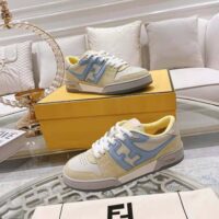 Fendi Men Match Yellow Suede Low-Tops (1)