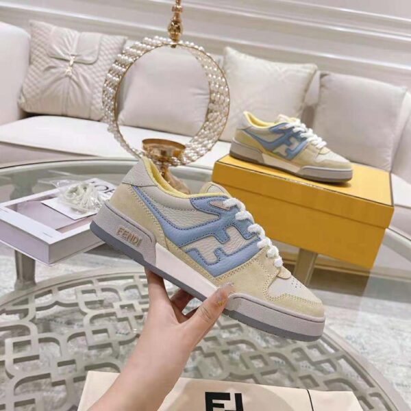 Fendi Men Match Yellow Suede Low-Tops (8)