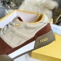 Fendi Unisex Match Beige Suede Low-Tops (1)