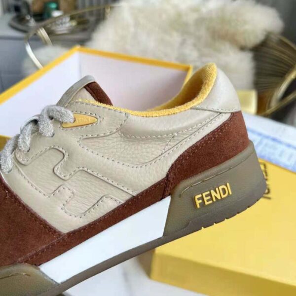 Fendi Unisex Match Beige Suede Low-Tops (3)