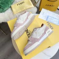 Fendi Unisex Match Low-Tops in Pink Suede (1)