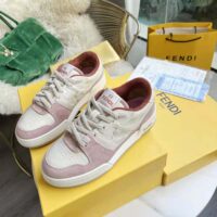 Fendi Unisex Match Low-Tops in Pink Suede (1)