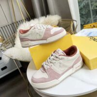 Fendi Unisex Match Low-Tops in Pink Suede (1)